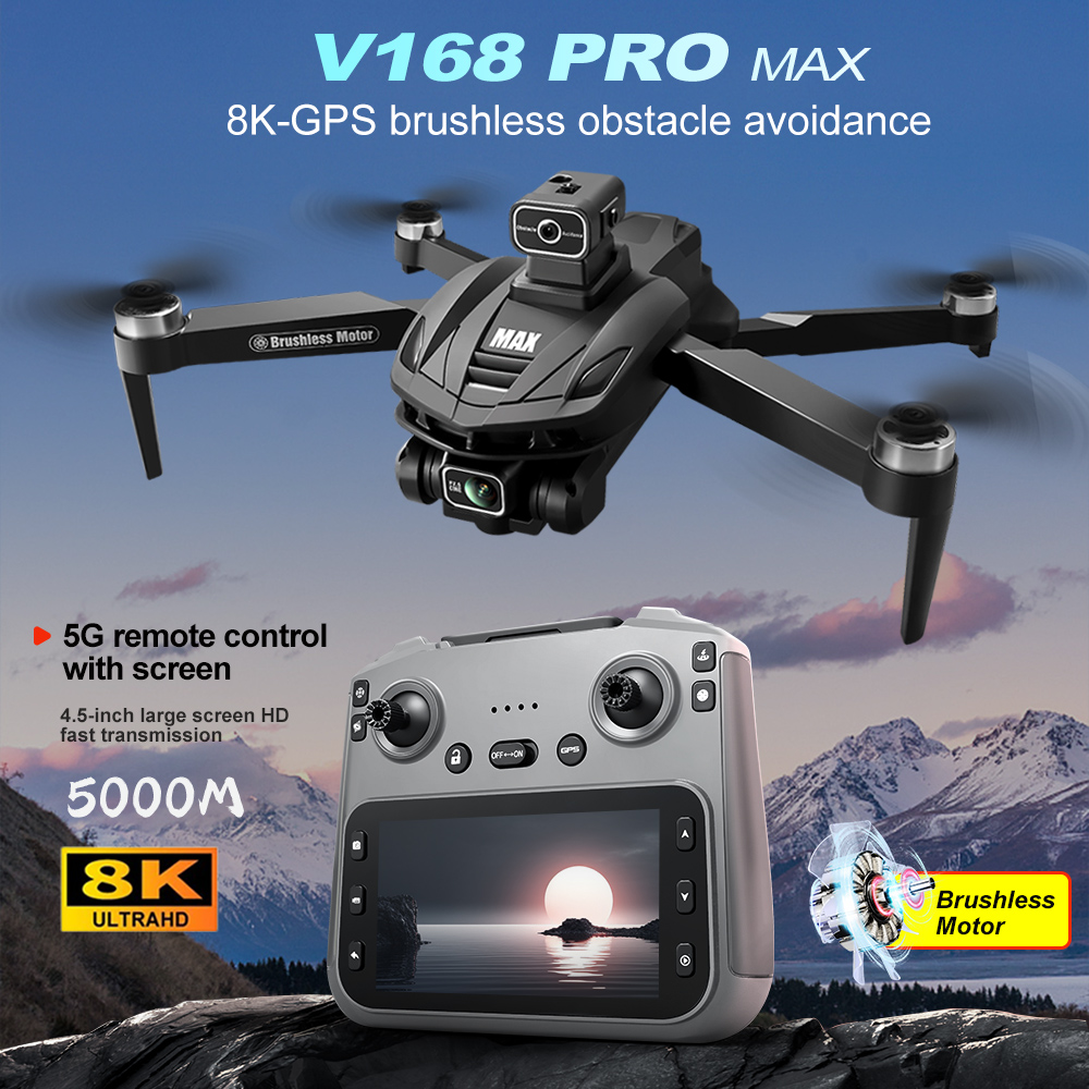 Rc Helicopter Electric - V168 PRO Max GPS Drohne 8K
