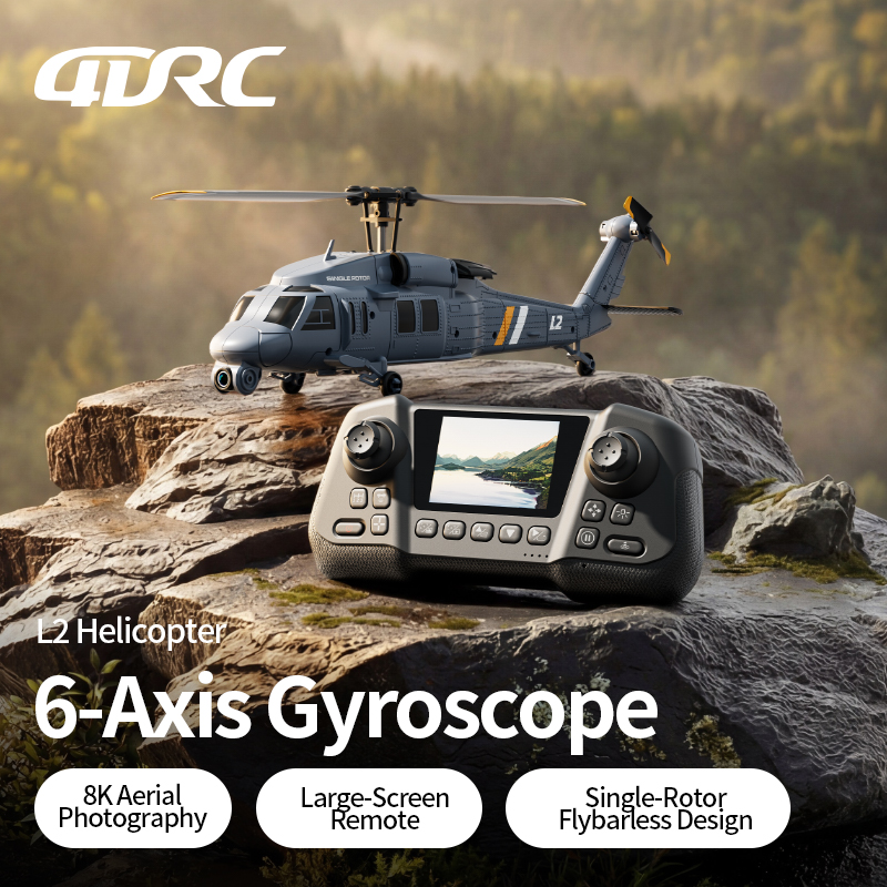 Rc Helicopter Single Rotor - 4DRC L2 RC Apache Militär-Kampfhubschrauber 8K