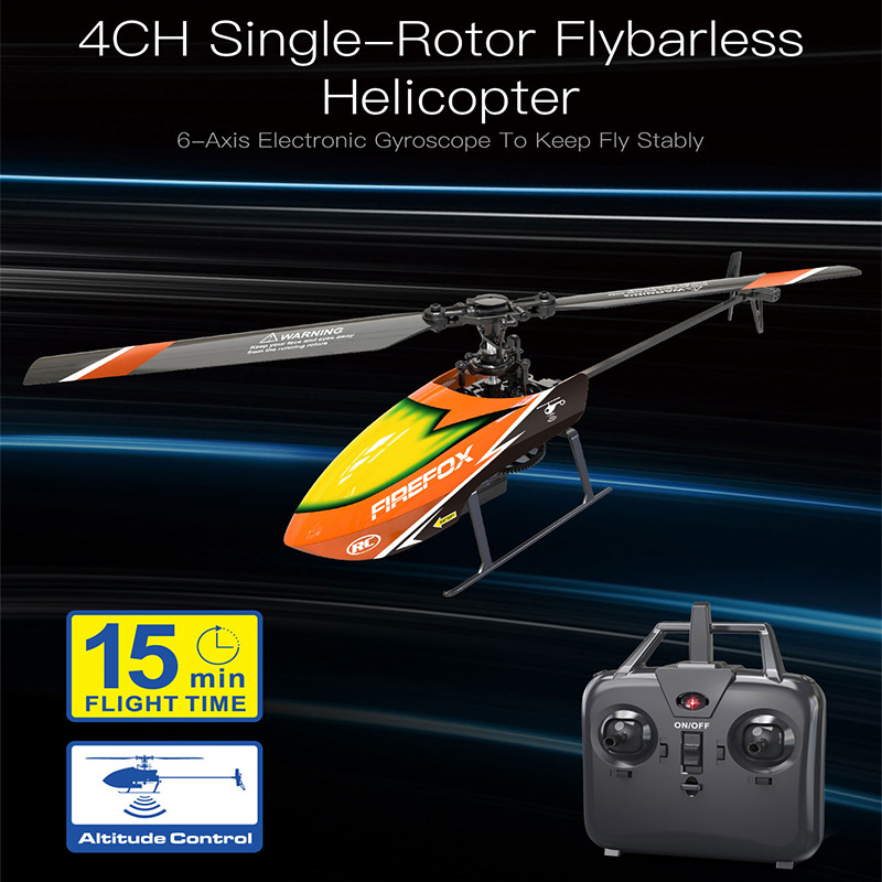 Rc Helicopter Single Rotor - Einrotor-Flybarless RC-Helikopter 4CH 6-Achsen Elektronisches Gyroskop