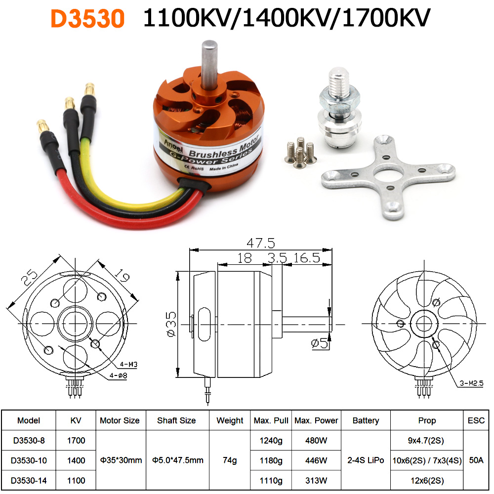 D3530 1100KV 1400KV 1700KV Bür – Rc Helicopter Mini Bewertung und Preis